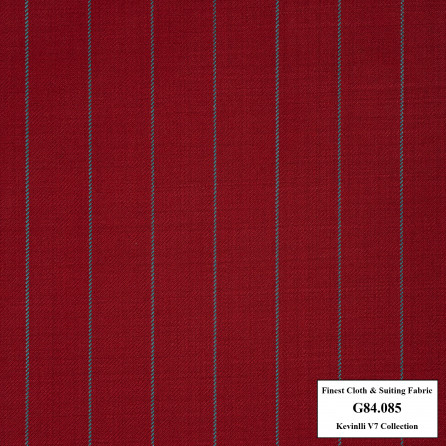 G84.085 Kevinlli V7 - Vải Suit 80% Wool - Đỏ họa tiết sọc